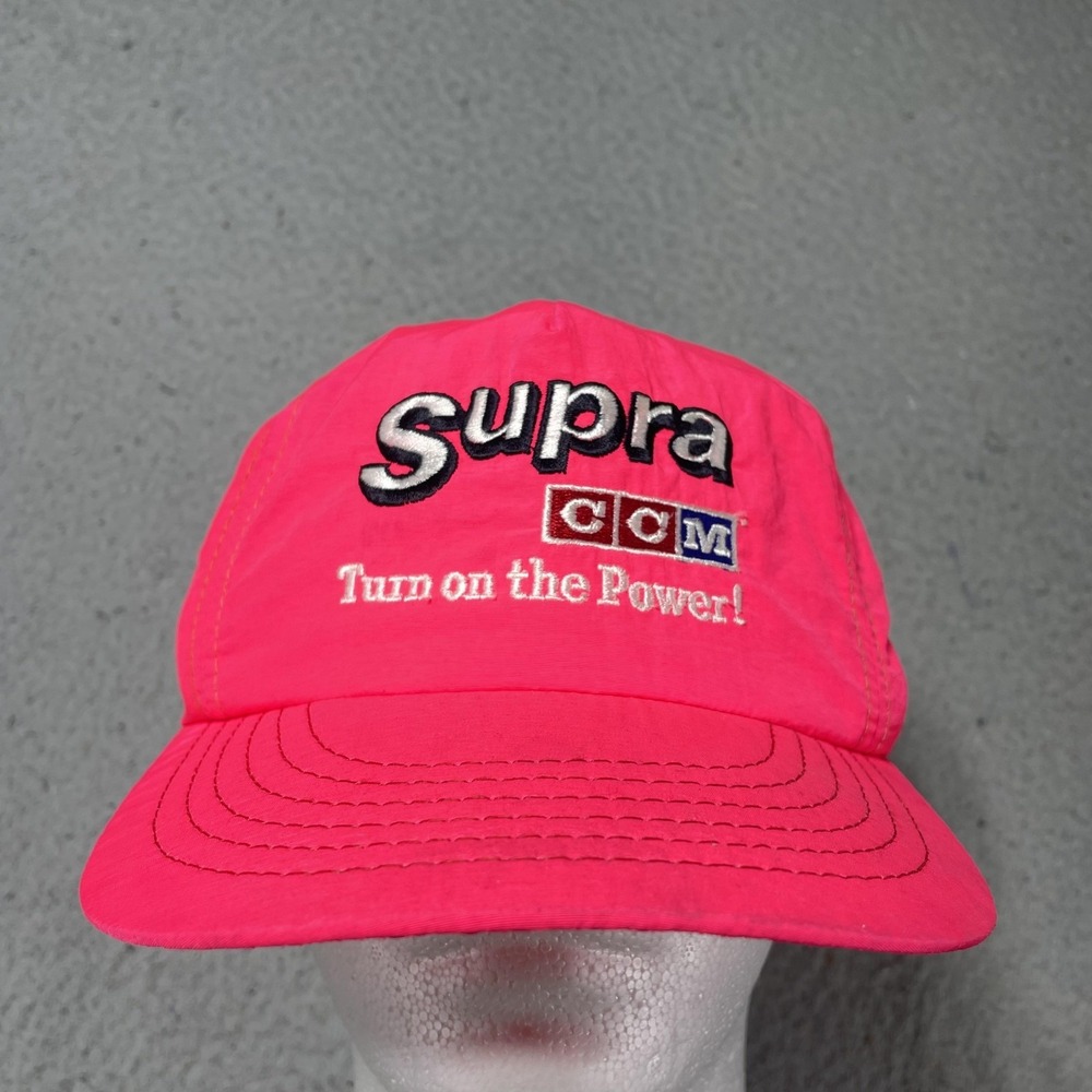 Vintage Supra CCM Hat Cap Snap Back One Size Mens Pink Turn On The Power 90s